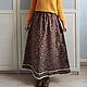 Patterned skirt made of warm cotton with lace, Skirts, Anapa,  Фото №1