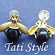 Серьги-пусеты с черным жемчугом ,,LADYBUG,,. Серьги-пусеты. Tati Style. Ярмарка Мастеров.  Фото №8
