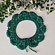 Green knitted collar patch with ties for a New Year's dress, Gifts for March 8, Krasnoyarsk,  Фото №1