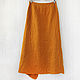 Skirt in the style of boho made of linen mustard color. Skirts. LINEN & SILVER ( LEN i SEREBRO ). Ярмарка Мастеров.  Фото №5