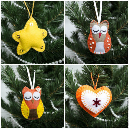 Елочные игрушки из фетра. Мастерская Дерево Счастья (drevoschastyann). Ярмарка Мастеров. Handmade.