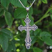 Украшения handmade. Livemaster - original item Male Orthodox Cross made of 925 sterling silver (VIDEO) HH0076. Handmade.