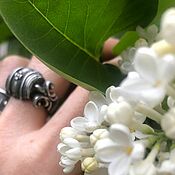 Украшения handmade. Livemaster - original item Signet ring ROYAL LILY tin ring, tin ring. Handmade.