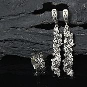 Украшения handmade. Livemaster - original item Earrings and ring Vinia made of 925 sterling silver DD0051. Handmade.
