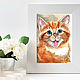 Painting Cat Watercolor 10 x 14 Funny cat Portrait of a cat. Pictures. matryoshka (azaart). My Livemaster. Фото №5