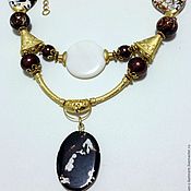 Украшения handmade. Livemaster - original item Necklace beads made of natural stones in Oriental style of Turkish coffee. Handmade.