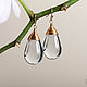 Large transparent drop earrings in gold or silver 24K. Earrings. Aliento-jewerly (alientojewelry). My Livemaster. Фото №4