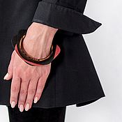 Украшения handmade. Livemaster - original item Bracelet made of wood black with red. Handmade.