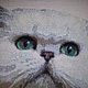 Заказать Картина "Кошка", вышитая крестиком. Елена (cat-fold). Ярмарка Мастеров. . Картины Фото №3
