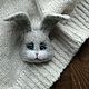 Order Bunny-brooch face. handmade toys by Mari (handmademari). Livemaster. . Brooches Фото №3