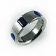 Titanium ring with sapphire and lapis lazuli. Rings. asgdesign. Online shopping on My Livemaster.  Фото №2