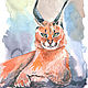 Painting watercolor Caracal, Pictures, Penza,  Фото №1