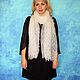Lace white scarf,Hand knit Russian shawl,Warm wool wrap,Pashmina №187. Wraps. Oksana (superplatok). My Livemaster. Фото №4