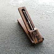 Канцелярские товары handmade. Livemaster - original item Wooden ballpoint pen with engraving, gift, souvenir. Handmade.