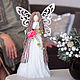 Angel macrame large wings Bride Gift. Interior doll. Kukly makrame NATALINI. Интернет-магазин Ярмарка Мастеров.  Фото №2