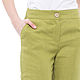 Olive straight trousers made of 100% linen, Pants, Tomsk,  Фото №1