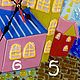 Часы настенные из стекла "Сказочный город", цветное стекло, техника фьюзинг. Фото 4.