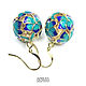 Round earrings covered with gold enamel. Earrings. Simkha - Jewelry For Joy. Online shopping on My Livemaster.  Фото №2