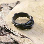 Субкультуры handmade. Livemaster - original item Wooden black ring. Handmade.