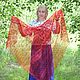Shawls: Openwork handkerchief-gossamer downy in a red shade, Shawls1, Urjupinsk,  Фото №1