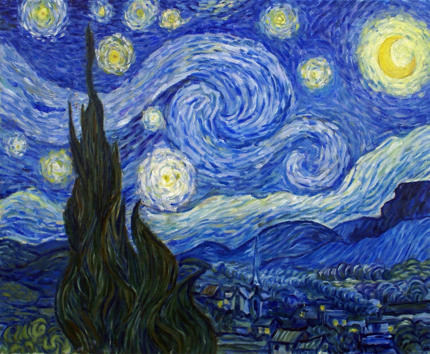 Ван Гог картина ночные звезды на вещах