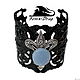 Черный ажурный широкий браслет  ангелит Арт Нуво. Браслет жесткий. Steampunk & Gothic Jewelry FDrag (FenixDrag). Ярмарка Мастеров.  Фото №5