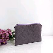 Linen Shabby cosmetic bag with pocket