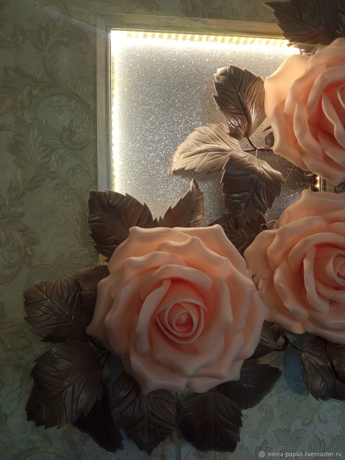 Настенный светильник из изолона:Картина из роз:ручная работа. в ...
