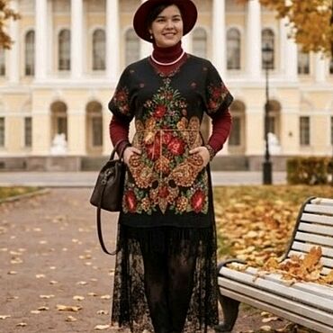 Одежда ручной работы. Ярмарка Мастеров - ручная работа Костюм двойка Туника Павловопосадский стиль и кружевная Юбка, подарок. Handmade.