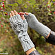 Knitted mitts with braids of merino wool. Mitts. Knitwear shop Fairy Tale by Irina. My Livemaster. Фото №4