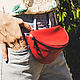 Order Belt bag from red leather. G.L.A.D.. Livemaster. . Waist Bag Фото №3