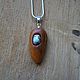 Order Wooden pendant with turquoise, red wood. Woollywood_woodcarving. Livemaster. . Pendants Фото №3