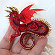 Dragon 'Aisha'. Brooch dragon. Red with gold. Brooches. master Alena Litvin. My Livemaster. Фото №6