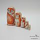 Order Matryoshka Red cats hand-painted 5 local. Very big ears (verybigears). Livemaster. . Puzzle Фото №3