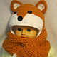 KIT Fox hat scarf for girls winter. Scarves and snoods. Gala Devi (crochet design). My Livemaster. Фото №5