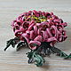 Chrysanthemum brooch from the skin for Andreea 'Curly'. Brooches. LIUDMILA SKRYDLOVA (flower glade). My Livemaster. Фото №6
