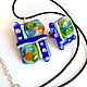 Order Set of jewelry made of art glass Vacation, fusing jewelry. MyFusedGlass. Livemaster. . Jewelry Sets Фото №3