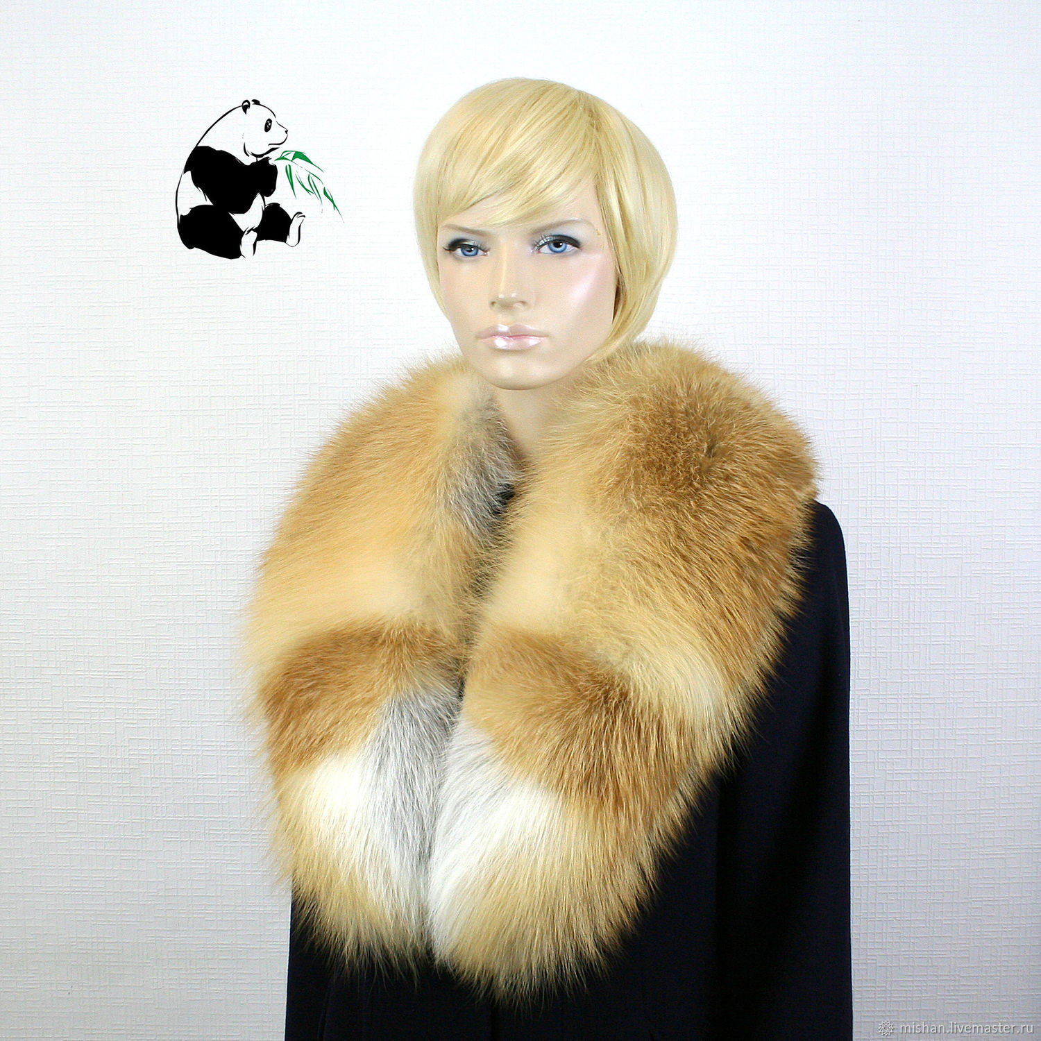 Chic detachable fur collar from fur bright red Fox, Collars, Ekaterinburg,  Фото №1