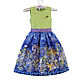 Elegant dress for a girl with fairies on a blue background, Childrens Dress, Moscow,  Фото №1