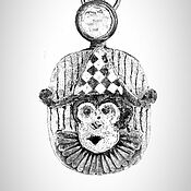 Украшения handmade. Livemaster - original item Pendant Portrait on striped wallpaper background. Silver, morganite. Handmade.
