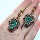Classic Copper Emerald Vintage Earrings. Earrings. moyaksessyar. Online shopping on My Livemaster.  Фото №2