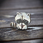 Украшения handmade. Livemaster - original item Wooden icon Cute Raccoon. Handmade.
