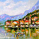 Oil painting with the sea 'of the Bay of Kotor, Montenegro', Pictures, Voronezh,  Фото №1