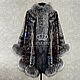 Poncho made of Pavlovsky Posad shawls with black fox fur, Ponchos, Moscow,  Фото №1