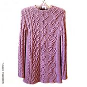 Одежда handmade. Livemaster - original item Women`s Marilyn knitting jumper, lots of braids, cotton, pink long. Handmade.