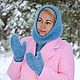 Fashionable knitted set of downy women's Bonnet and mittens, Headwear Sets, Urjupinsk,  Фото №1