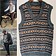 Твидовый жилет L/XL Fair Isle Vest Мужской жилет Серый жилет, Жилеты мужские, Самара,  Фото №1