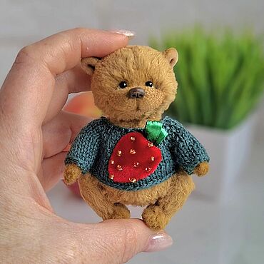 Куклы и игрушки ручной работы. Ярмарка Мастеров - ручная работа Мишка тедди миниатюрный.  Miniature teddy bear. Handmade.