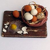 Куклы и игрушки handmade. Livemaster - original item Food for dolls - Board with eggs for dollhouse miniature 1 12. Handmade.