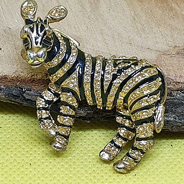 Винтаж ручной работы. Ярмарка Мастеров - ручная работа Винтаж: Брошь "Зебра". Handmade.